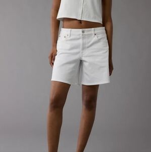 American Eagle Outfitters White Low Rise Baggy Shorts Stretch 16 33W #51